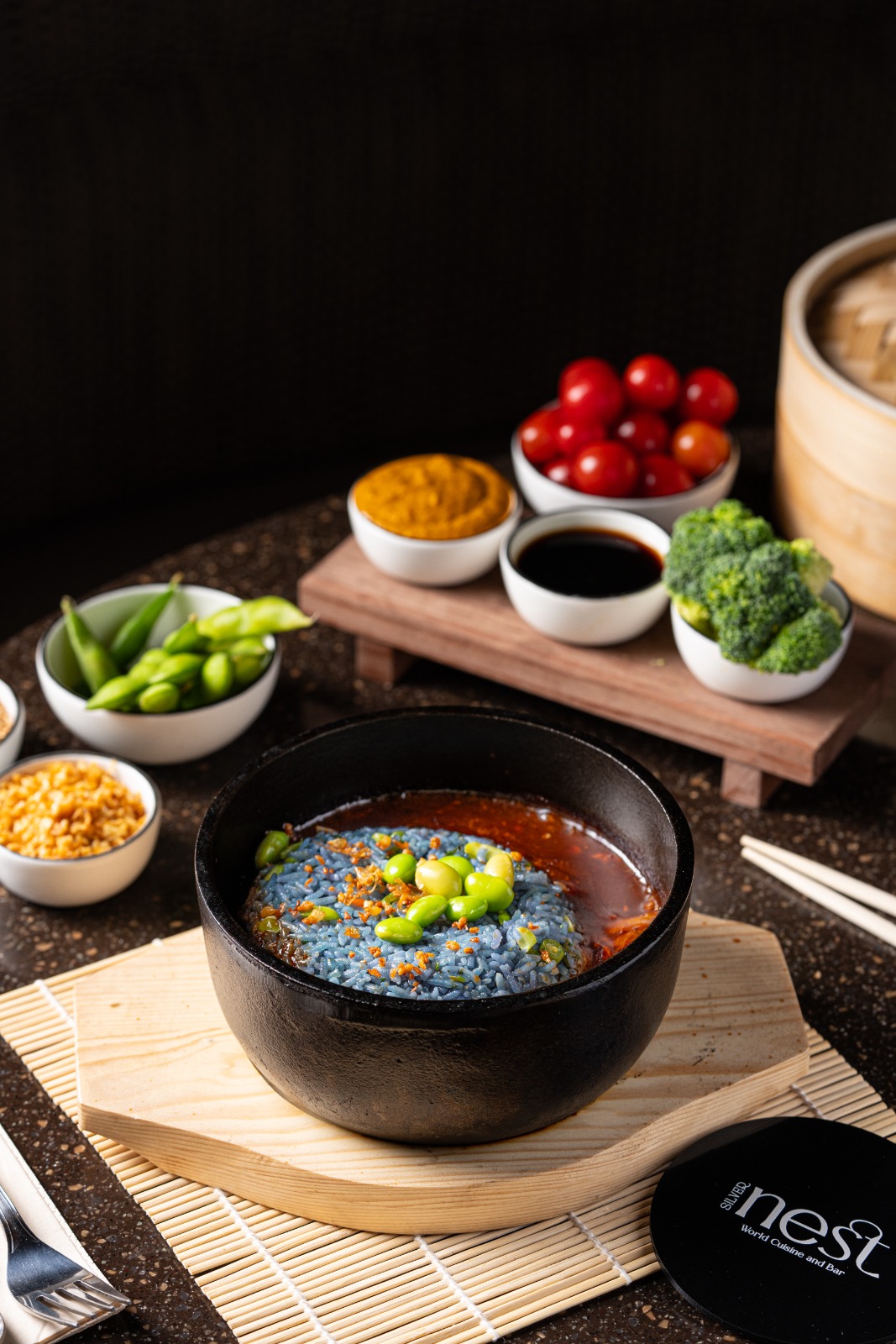 Butterfly pea blue rice bowl