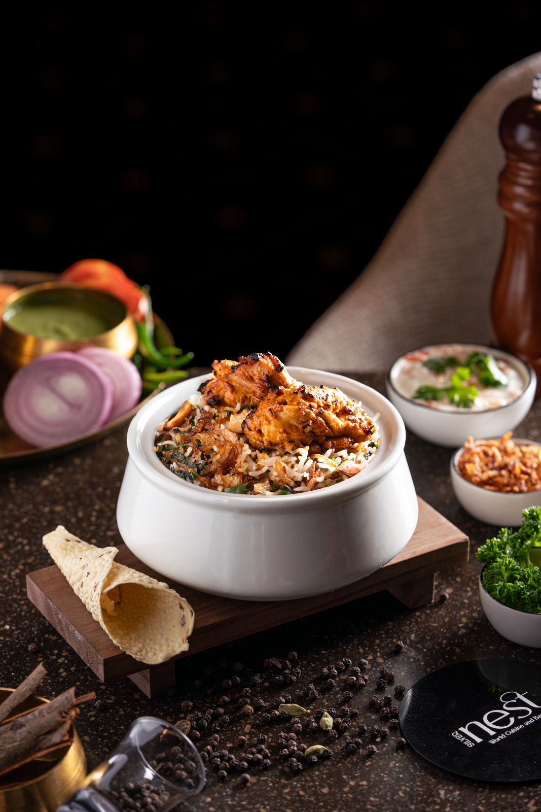 Tandoori chicken biryani