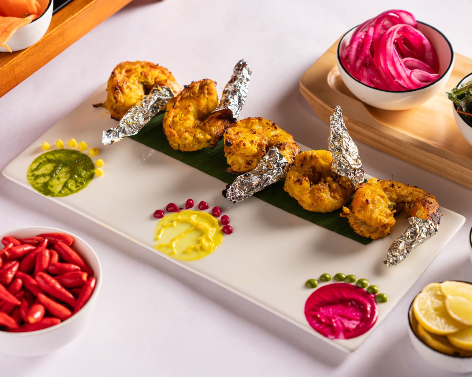 Tandoori shrimp platter
